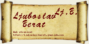Ljuboslav Berat vizit kartica